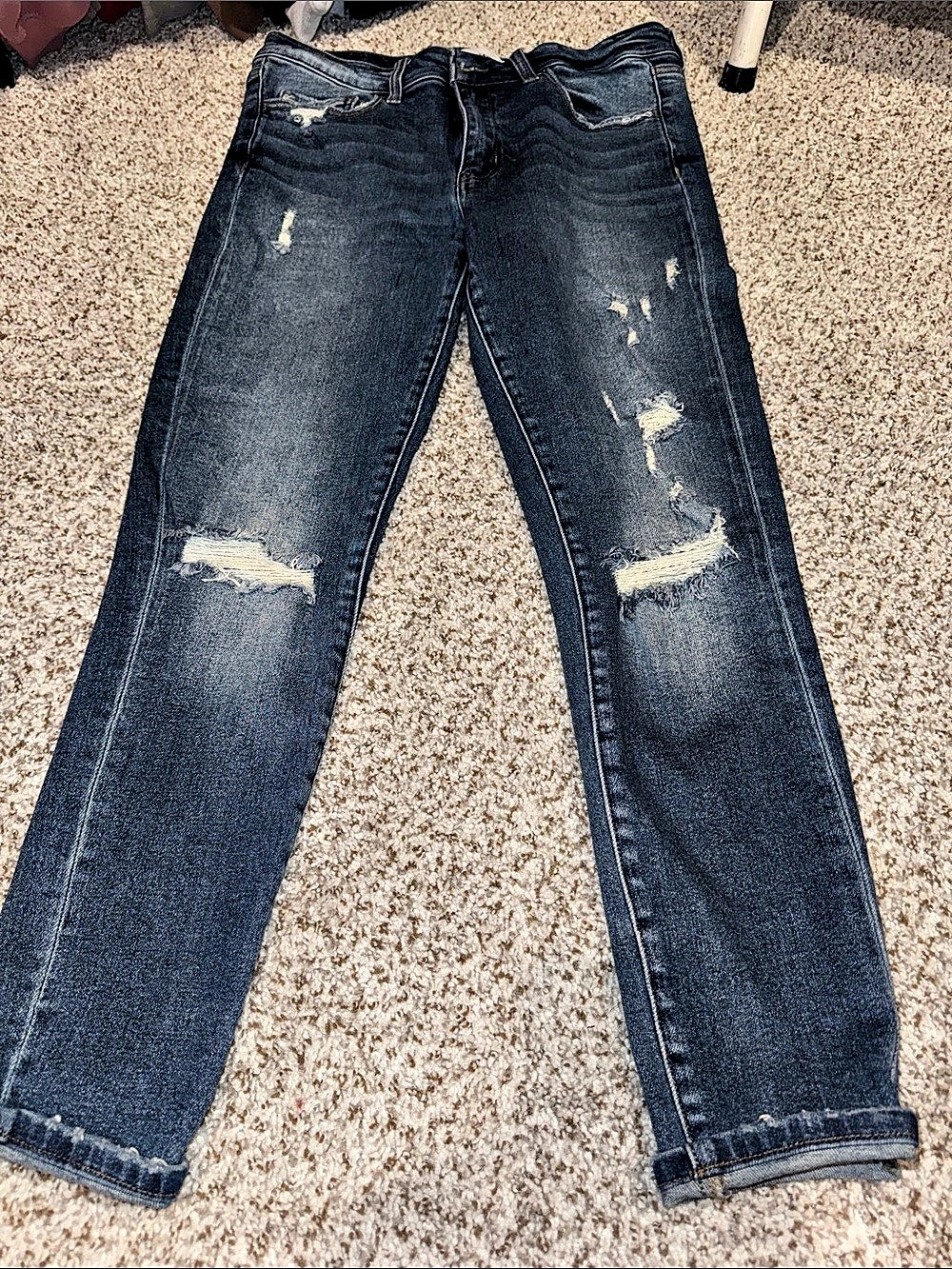 VervetDistressed Straight Leg Jeans Blue Waist 30